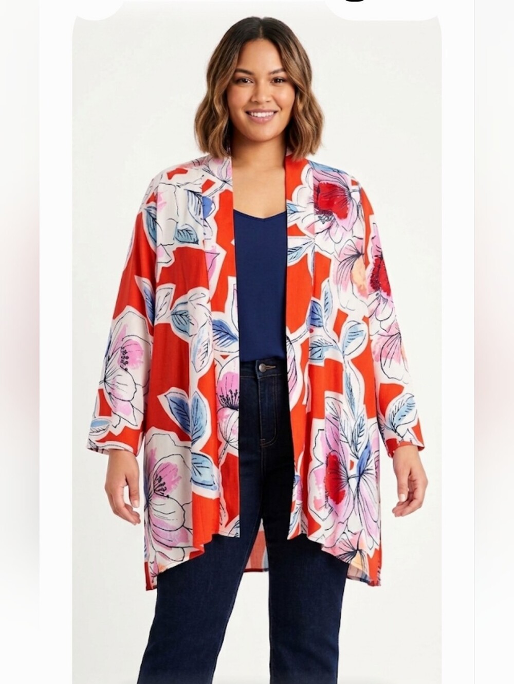 New Direction Open-Front Kimono - 5X